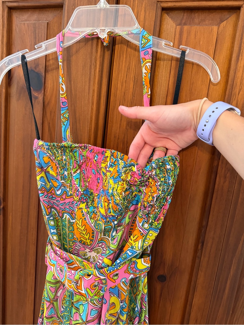 Bohemian Pink & Green Paisley Maxi Dress - Unbranded - Picture 2 of 2